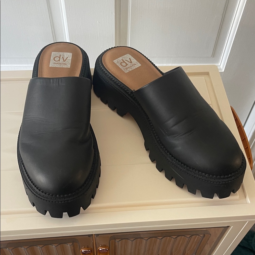 DV by Dolce Vita Black Chunky Mules